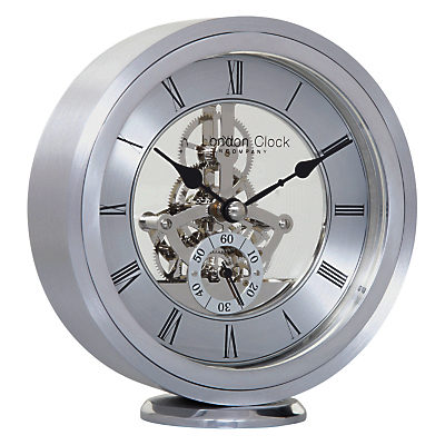 London Clock Company Round Carriage Clock, Silver London Clock Company Round Carriage Clock, Silver